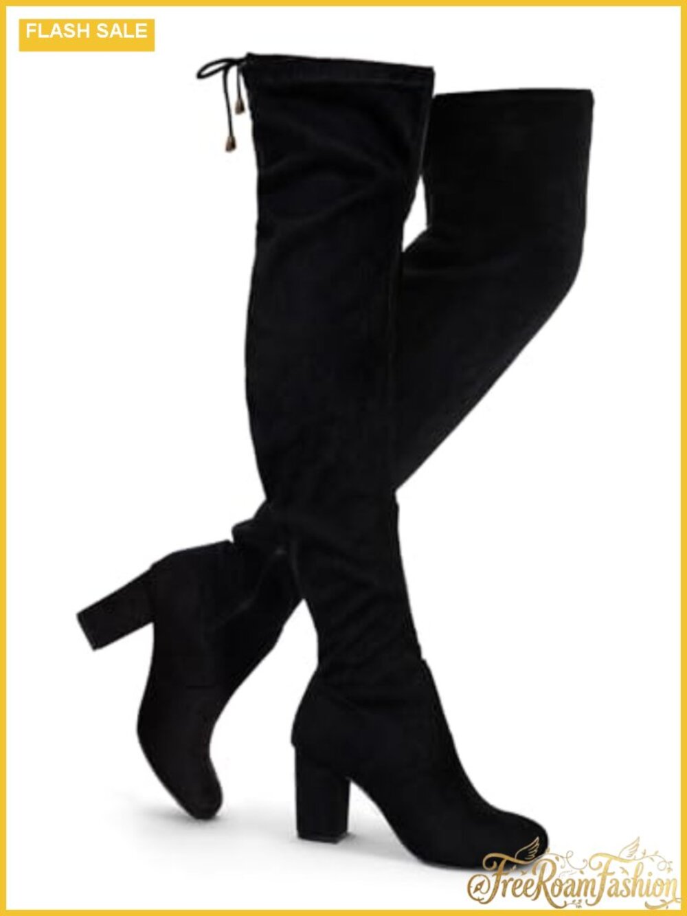 Suede Over the Knee Thigh High Boots Block Heel Side Zipper